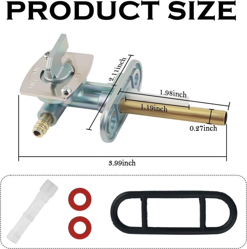 Figpade Petcock Fuel Shutoff Valve Kit,Fuel Petcock Valve Compatibie with Yamana Kawasaki Suzuki Includes Gasket/Filter Tube,Professional Motorcycle Accessories Fuels Shut off Valves - Image 2